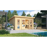 Abri toit plat 13,60m² bois massif 40mm Northeim 5 – Karibu Ma boutique